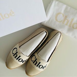 Chloé Leather Woody Espadrilles Slip on Shoes